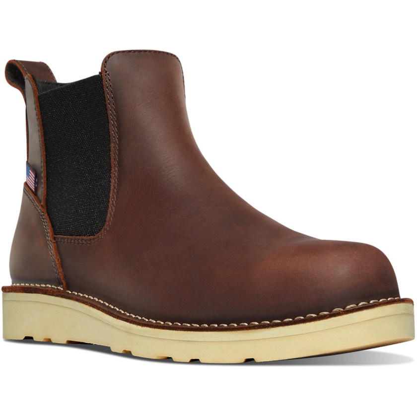 Bottes de Travail Danner Bull Run Chelsea Marron Homme | QZW-3737524